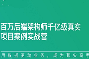 百万后端架构师千亿级真实项目案例实战营