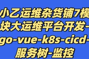 小乙运维杂货铺7模块大运维平台开发-go-vue-k8s-cicd-服务树-监控