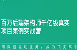 百万后端架构师千亿级真实项目案例实战营封面